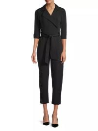 Shop Black Halo Lucinda Crepe Tapered Jumpsuit Saks Fifth Avenue at Saks Fifth Avenue