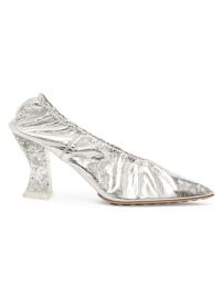 Shop Bottega Veneta Almond Metallic Leather Pumps at Saks Fifth Avenue