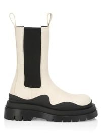 Shop Bottega Veneta Contrast-Sole Leather Tire Boots at Saks Fifth Avenue