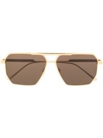 Shop Bottega Veneta Eyewear square-frame logo sunglasses with Express Delivery - at Farfetch