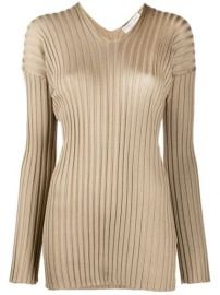 Shop Bottega Veneta ribbed V-neck jumper with Express Delivery - at Farfetch