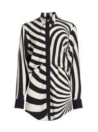 Shop Brandon Maxwell Nouveau Striped Mini Shirtdress at Saks Fifth Avenue