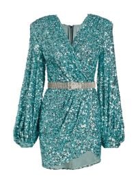 Shop Bronx and Banco Elizabeth Sequin Wrap-Effect Minidress at Saks Fifth Avenue