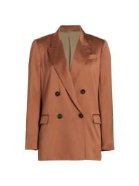 Shop Brunello Cucinelli Double-Breasted Silk Blazer at Saks Fifth Avenue