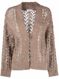 Shop Brunello Cucinelli open-knit linen-silk cardigan with Express Delivery - at Farfetch