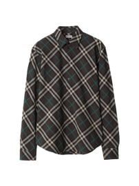 Shop Burberry Check Wool-Blend Shirt at Saks Fifth Avenue