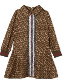 Shop Burberry Kids monogram logo print silk dress with Express Delivery - at Farfetch