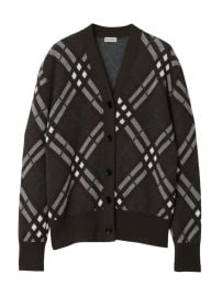 Shop Burberry Plaid Wool-Blend Cardigan at Saks Fifth Avenue