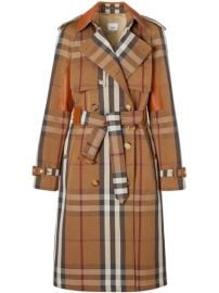 Shop Burberry belted check trench coat with Express Delivery - at Farfetch