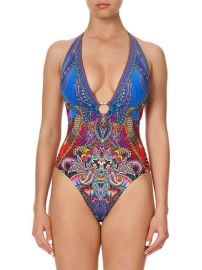 Shop CAMILLA Runaway Royal Psychedelica Printed Plunge One-Piece Swimsuit at Saks Fifth Avenue