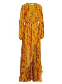 Shop CAROLINE CONSTAS Vivian Floral Ruffle High-Low Dress at Saks Fifth Avenue