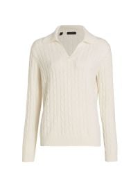 Shop COLLECTION Cable-Knit Polo Sweater at Saks Fifth Avenue