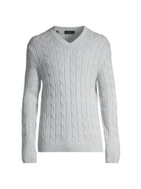 Shop COLLECTION Cable-Knit V-Neck Sweater at Saks Fifth Avenue