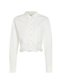 Shop Cami NYC Sora Lace-Hem Cropped Blouse at Saks Fifth Avenue