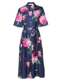 Shop Carolina Herrera Belted Painterly Floral Shirtdress at Saks Fifth Avenue