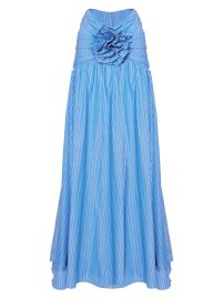 Shop Carolina Herrera Gathered Stripe Flower Maxi Skirt at Saks Fifth Avenue