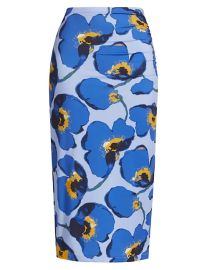 Shop Carolina Herrera Poppy Ruched Midi-Skirt at Saks Fifth Avenue