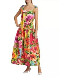 Shop Carolina Herrera Windowed Floral Bow-Strap Cocktail Dress at Saks Fifth Avenue