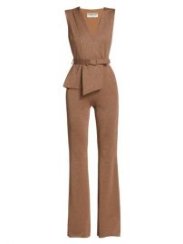 Shop Chiara Boni La Petite Robe Kerolyn Lurex Belted Jumpsuit at Saks Fifth Avenue