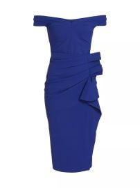 Shop Chiara Boni La Petite Robe Off-the-Shoulder Midi Dress at Saks Fifth Avenue