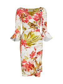 Shop Chiara Boni La Petite Robe Triana Gathered Floral Midi Dress at Saks Fifth Avenue