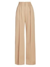 Shop Chlo Cinched Wide-Leg Wool Trousers at Saks Fifth Avenue