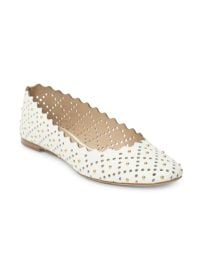 Shop Chlo Lauren Perforated amp Studded Leather Ballet Flats at Saks Fifth Avenue