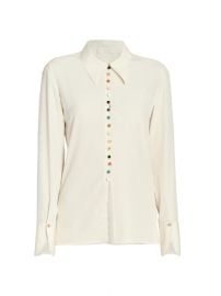 Shop Chlo Silk Faux Pearl Button Shirt at Saks Fifth Avenue