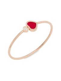 Shop Chopard Happy Hearts 18K Rose Gold amp Diamond Bangle at Saks Fifth Avenue