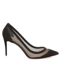 Shop Christian Louboutin Galativi 85 Mesh amp Suede Pumps at Saks Fifth Avenue