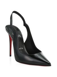 Shop Christian Louboutin Hot Chick 100 Slingback Patent Leather Pumps at Saks Fifth Avenue