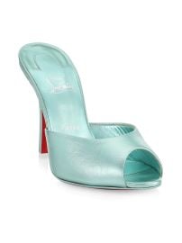 Shop Christian Louboutin Me Dolly 100 Metallic Leather Mules at Saks Fifth Avenue