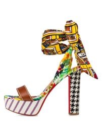 Shop Christian Louboutin Sandale Du Desert Alta Mixed-Print High-Heel Sandals at Saks Fifth Avenue