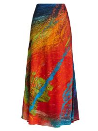 Shop Christopher John Rogers Abstract Crayon-Print Maxi Skirt at Saks Fifth Avenue