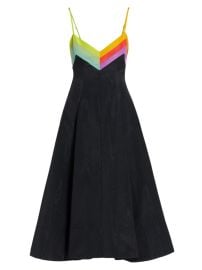Shop Christopher John Rogers Chevron Colorblock Midi-Dress at Saks Fifth Avenue