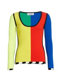 Shop Christopher John Rogers Colorblock Rib-Knit Sweater at Saks Fifth Avenue
