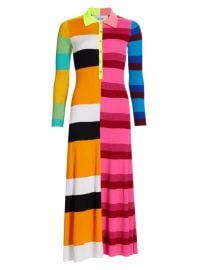 Shop Christopher John Rogers Ribbed Colorblocked Polo Dress at Saks Fifth Avenue