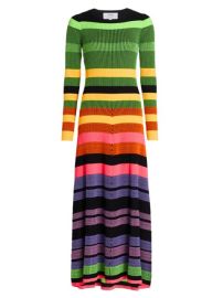 Shop Christopher John Rogers Striped Colorblock Maxi-Dress at Saks Fifth Avenue