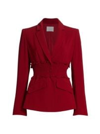 Shop Cinq  Sept Cyndi Smocked-Waist Crepe Blazer at Saks Fifth Avenue