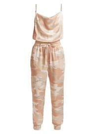 Shop Cinq  Sept Finnley Camouflage Satin Jumpsuit at Saks Fifth Avenue