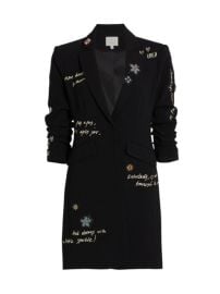 Shop Cinq  Sept Joel Embroidered Blazer Dress at Saks Fifth Avenue