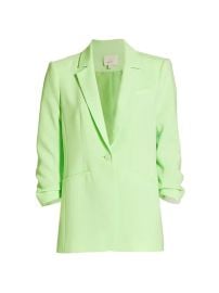 Shop Cinq  Sept Khloe Crepe Ruched Blazer at Saks Fifth Avenue