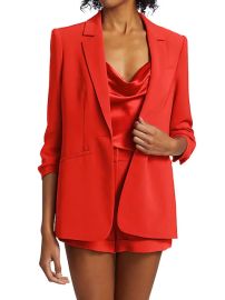 Shop Cinq  Sept Khloe Crepe Ruched Blazer at Saks Fifth Avenue