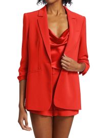 Shop Cinq  Sept Khloe Crepe Ruched Blazer at Saks Fifth Avenue