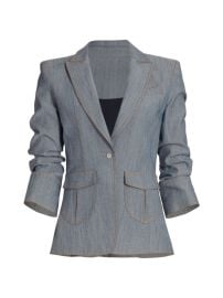 Shop Cinq  Sept Louisa Gathered Sleeve Jacket at Saks Fifth Avenue