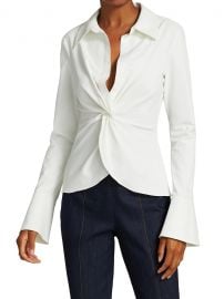 Shop Cinq  Sept Mckenna Twist-Front Blouse at Saks Fifth Avenue