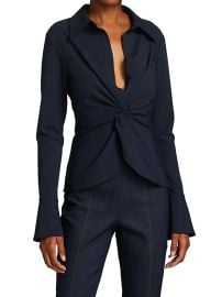 Shop Cinq  Sept Mckenna Twist-Front Blouse at Saks Fifth Avenue