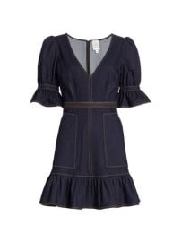 Shop Cinq  Sept Natasha Puff-Sleeve Denim Mini Dress at Saks Fifth Avenue