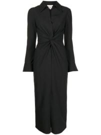 Shop Cinq A Sept Mckenna twist midi shirt dress with Express Delivery - at Farfetch