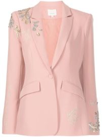 Shop Cinq A Sept embroidered-design single-breasted blazer with Express Delivery - at Farfetch